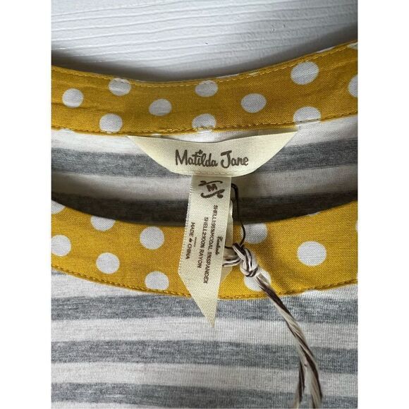 NWT Matilda Jane Tunic Top With Stripes/Polka Dot Womens Size M - Picture 2 of 3